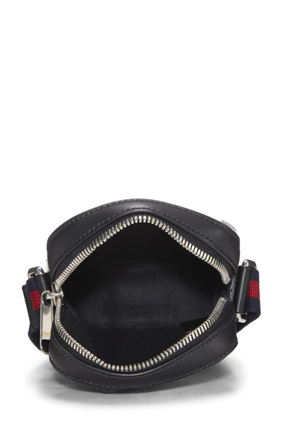 Gucci, Mini sac messager vertical en toile noire GG Supreme d'occasion, noir