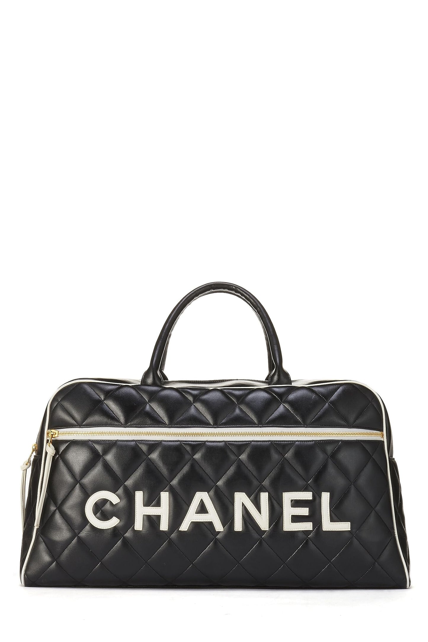 Chanel, Pre-Loved Black Quilted Calfskin Bowler Large, Black