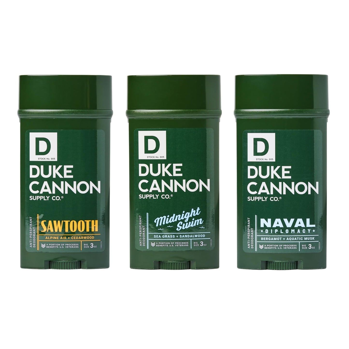 Duke Cannon Supply Co. Anti-Perspirant Deodorant - Variety Pack (Pack of 3)