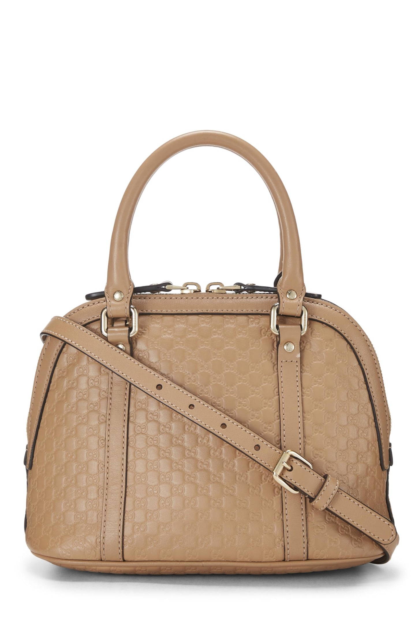 Gucci, Mini-sac Nice Dome en cuir microguccissima beige d'occasion, beige