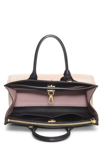 Louis Vuitton, City Steamer MM en cuir de veau bicolore rose et noir d'occasion, rose