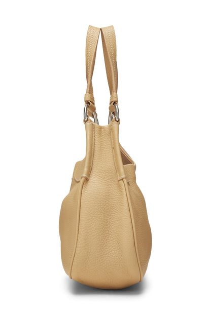 Prada, sac à bandoulière Vitello Daino beige d'occasion, beige