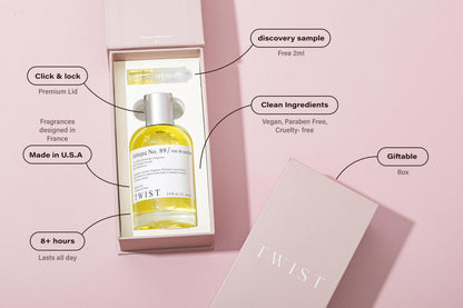 Twist Antique No. 89 - Eau De Parfum Inspired by Lattaf. Yara (Pink)/L. Mercier Amber Vanille, Long Lasting Perfume For Women, Paraben Free, Vegan, Clean Ingredients - Spray 100 ml | 3.4 fl. oz.