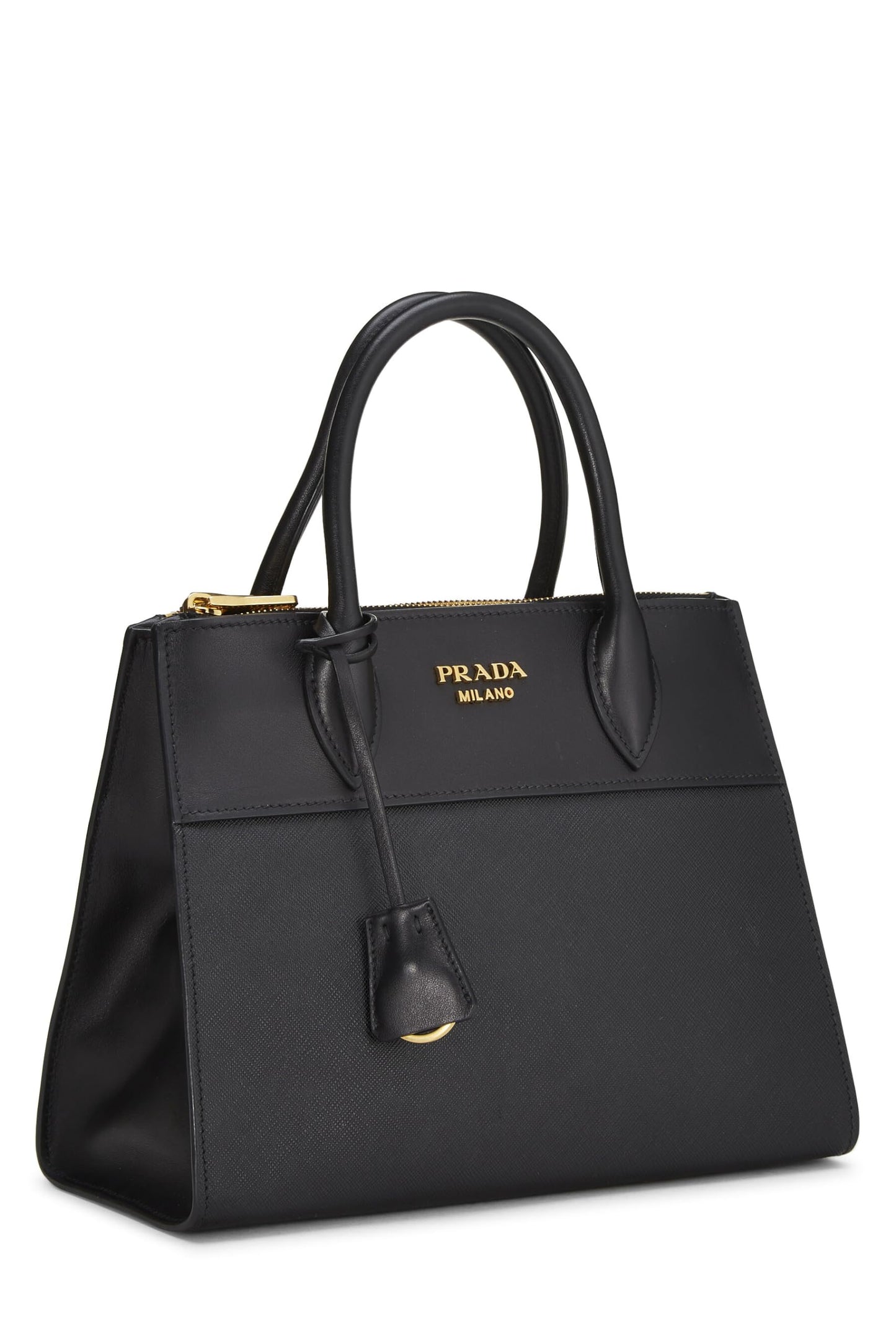 Prada, sac à main City Paradigme Black d'occasion, petit modèle, noir