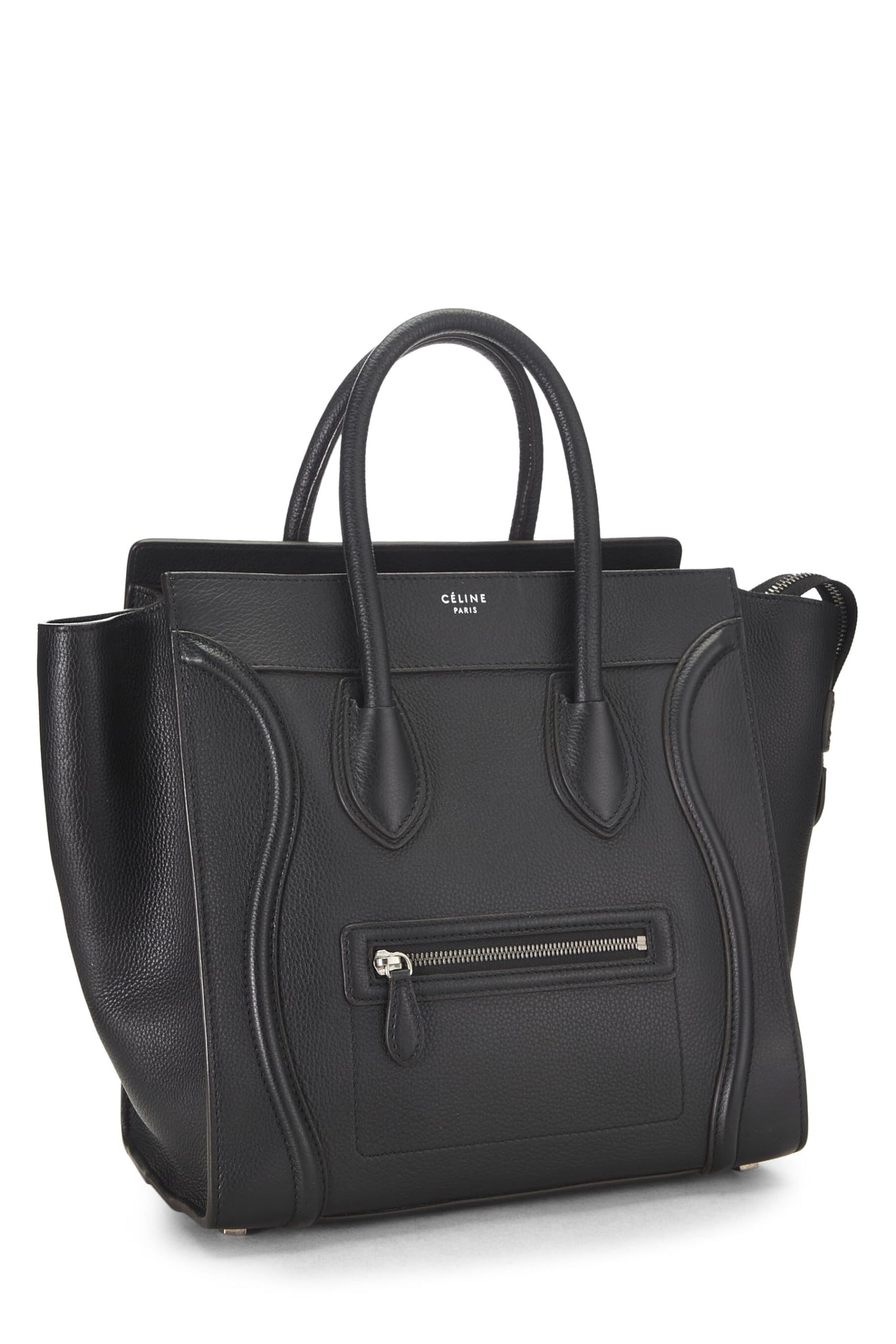 Céline, Mini maleta de piel de becerro azul pre-Loved, Negro