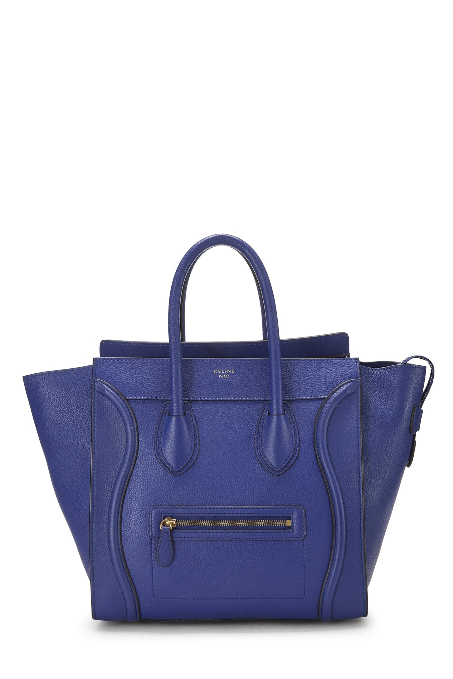 Céline, Mini valise en cuir de veau bleu d'occasion, bleu