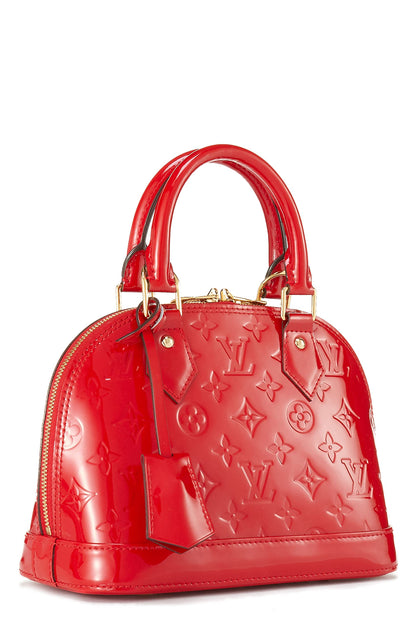 Louis Vuitton, Vernis Alma BB Cerise Monogram d'occasion, Rouge