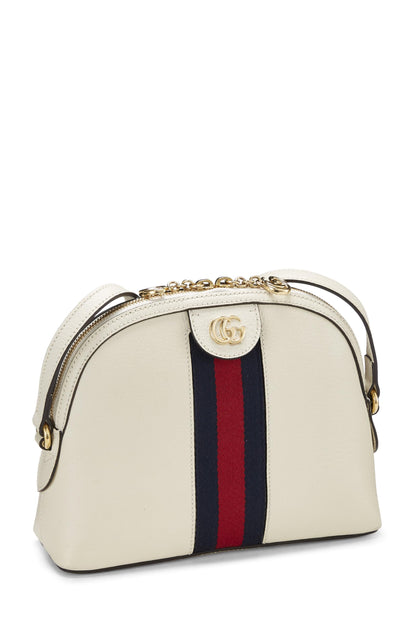 Gucci, Bolso de hombro Ophidia Dome de cuero blanco Pre-Loved, Blanco