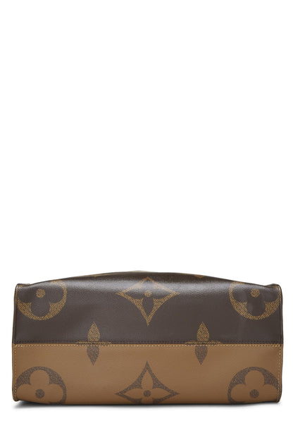 Louis Vuitton, Monogram géant marron d'occasion On The Go MM, marron