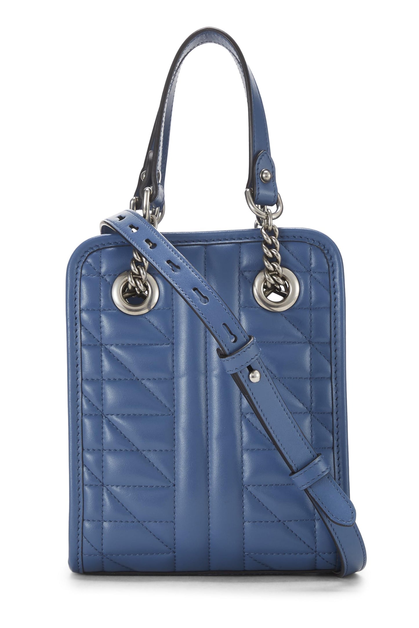 Gucci, sac à bandoulière convertible GG Marmont en cuir bleu d'occasion, bleu