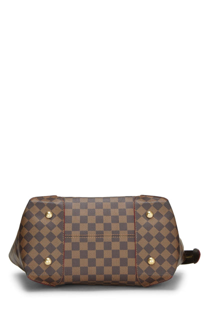 Louis Vuitton, sac cabas Caissa MM Damier Ebene rouge d'occasion, rouge