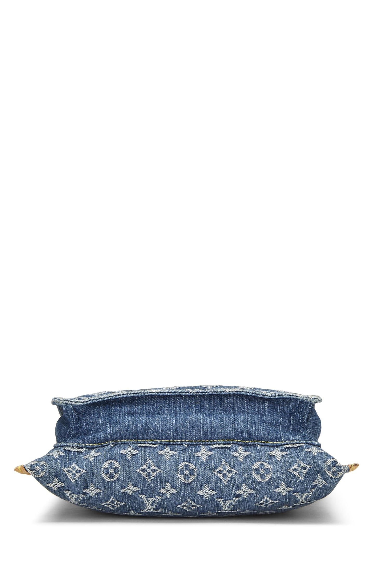 Louis Vuitton, sac cabas plat en denim monogrammé bleu d'occasion, bleu