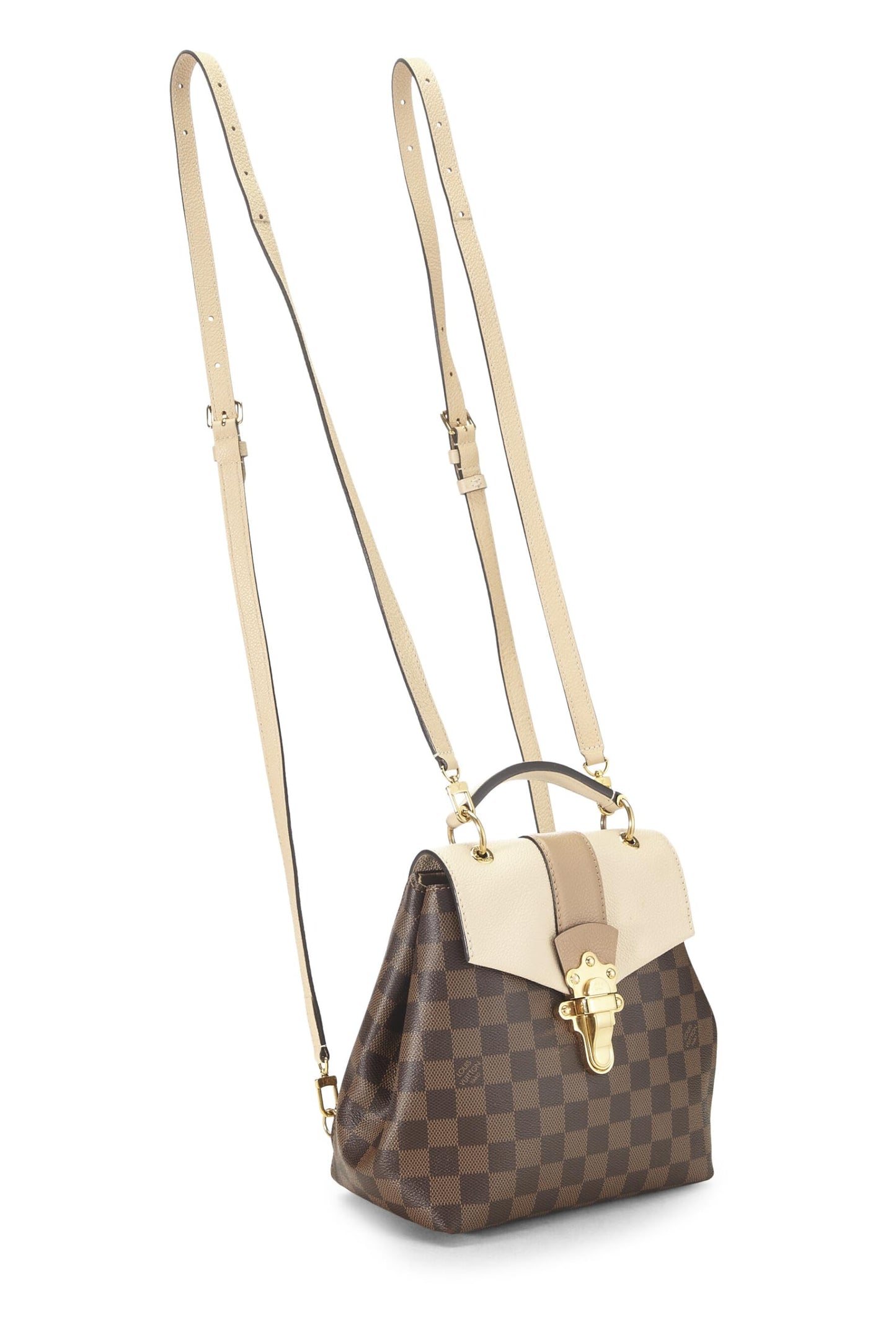 Louis Vuitton, Sac à dos crème Damier Ebene Clapton pré-aimé, Beige