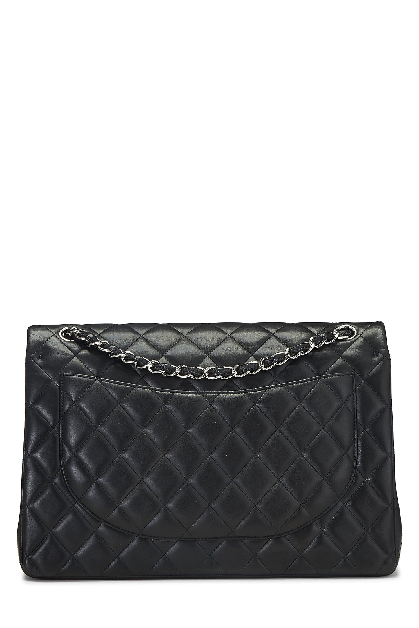 Chanel, Pre-Loved Black Quilted Lambskin New Classic Double Flap Maxi, Black