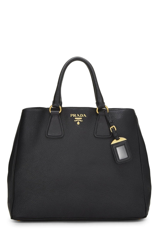 Prada, Bolso convertible Vitello Daino negro Pre-Loved, Negro