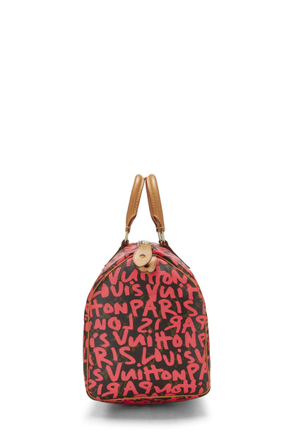 Louis Vuitton, Pre-Loved Stephen Sprouse x Louis Vuitton Monogram Pink Graffiti Speedy 30, Rosa