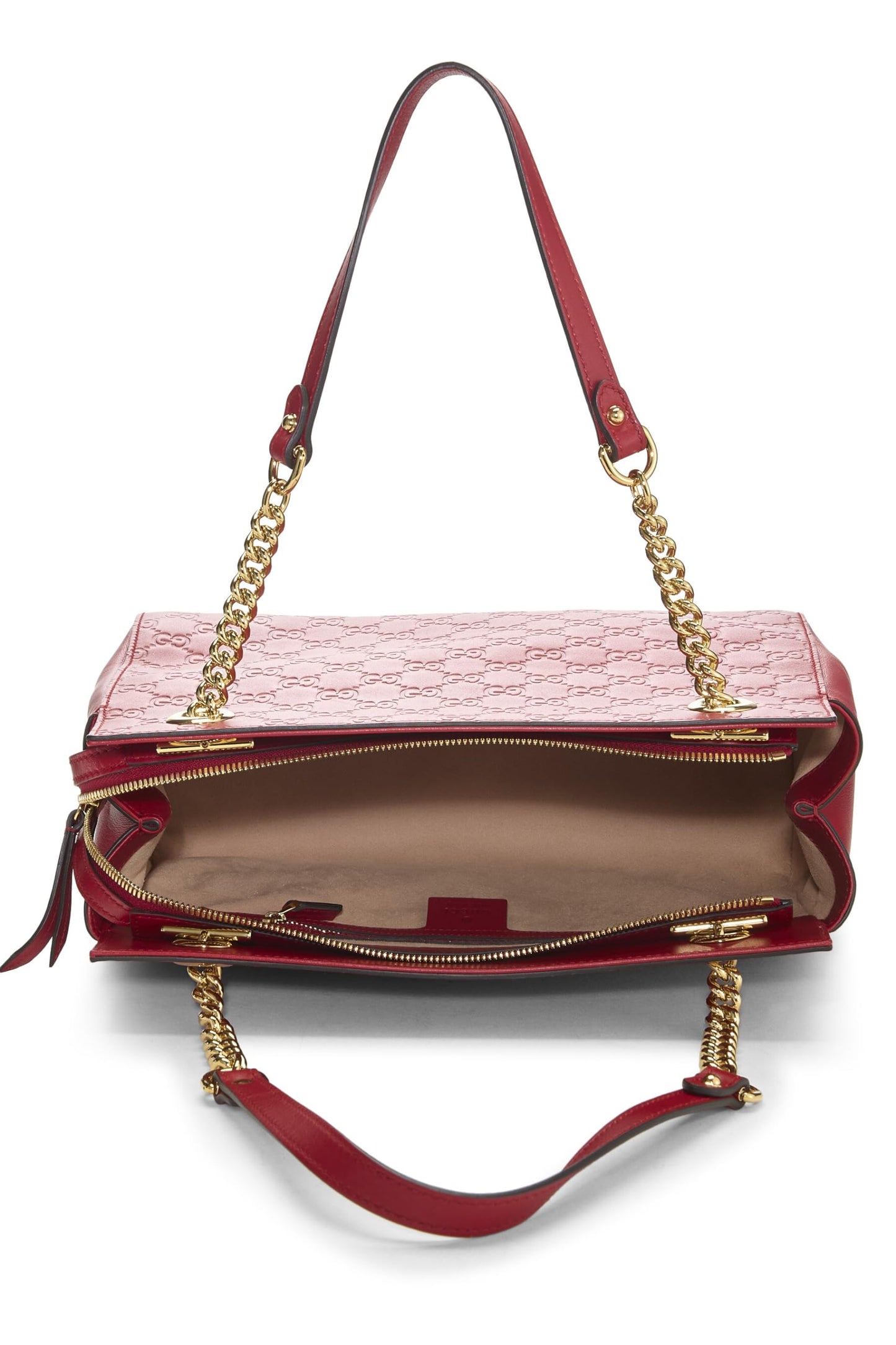 Gucci, sac fourre-tout souple Guccissima en cuir rouge d'occasion, taille moyenne, rouge