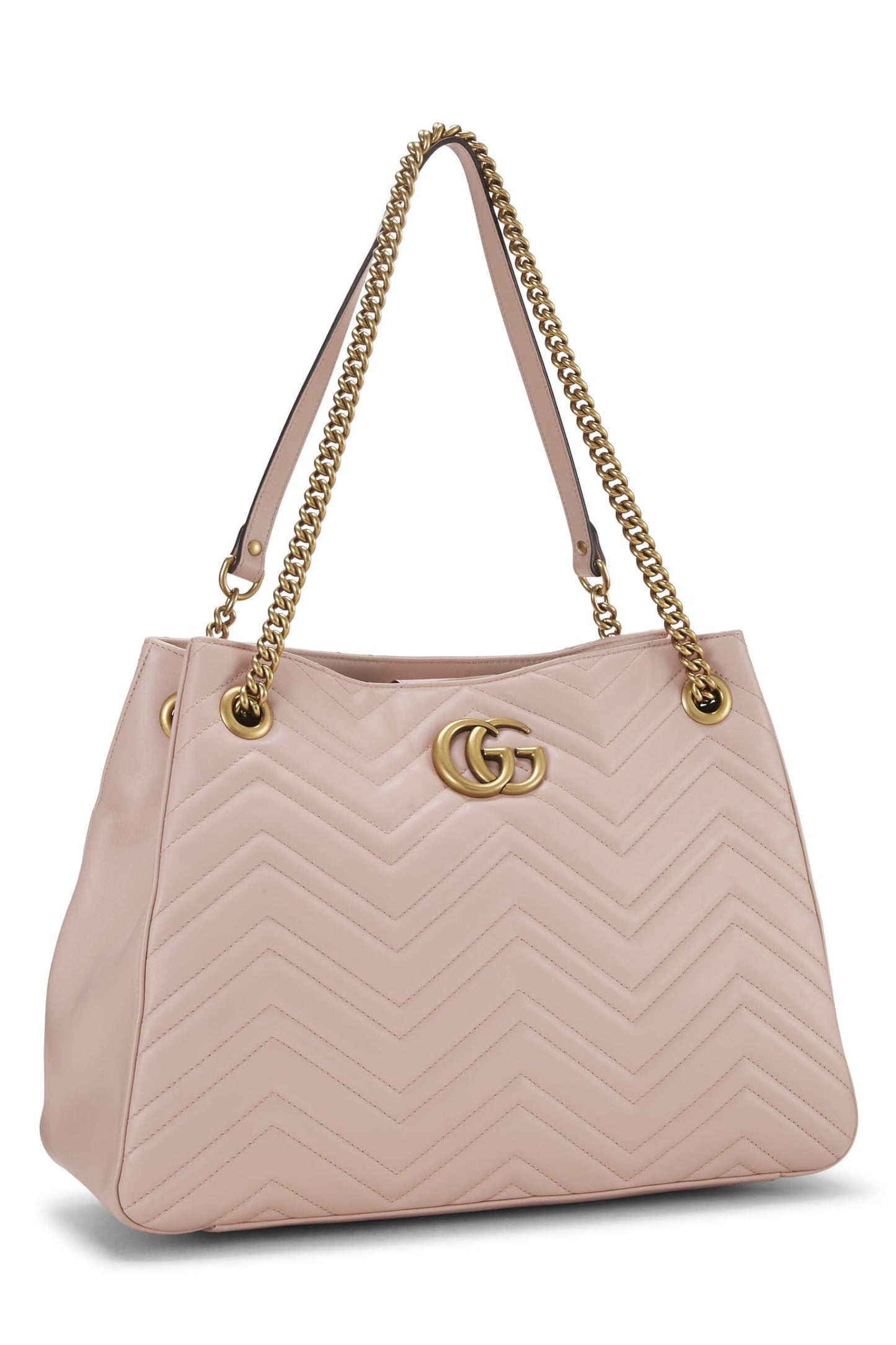 Gucci, Bolso tote con cadena GG Marmont de cuero rosa Pre-Loved, Rosa