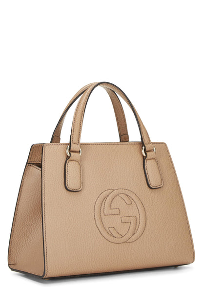 Gucci, sac à main Soho en cuir grainé beige d'occasion, beige