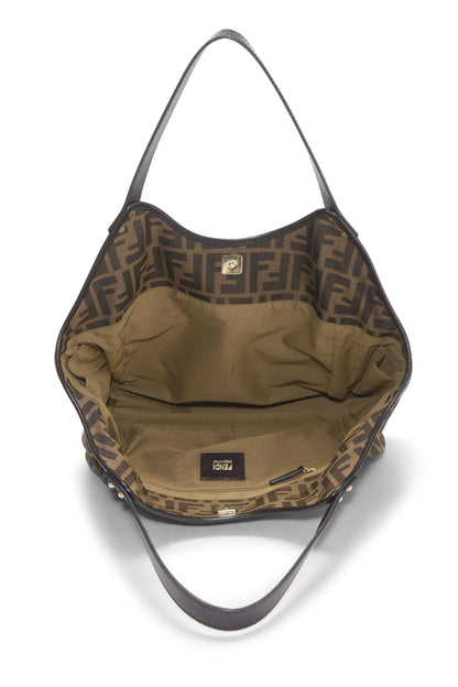 Fendi, sac fourre-tout de chef en toile marron Zucca, grand modèle, d'occasion, marron