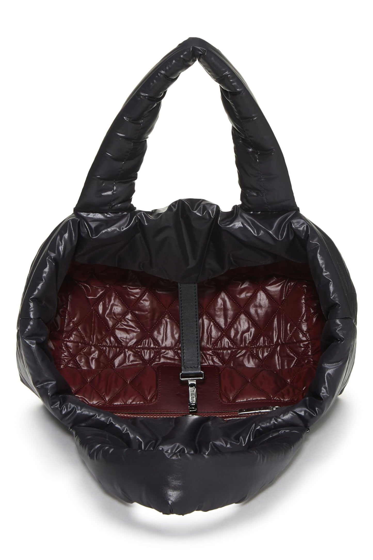 Chanel, sac fourre-tout Coco Cocoon en nylon noir d'occasion, petit modèle, noir