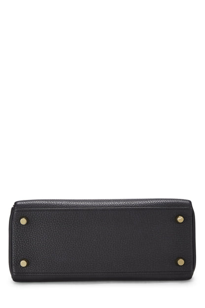 Hermès, Pre-Loved Black Togo Kelly Retourne 25, Negro