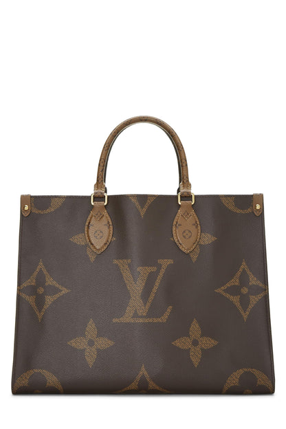 Louis Vuitton, Monograma gigante marrón On The Go MM Pre-Loved, Marrón