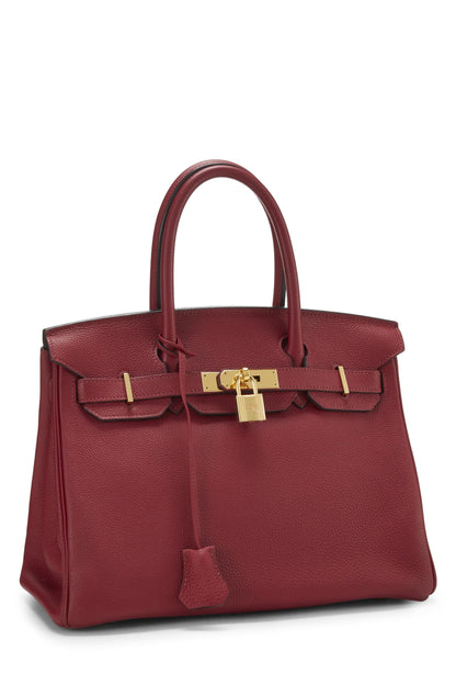 Hermès, Pre-Loved Rouge Grenat Togo Birkin 30, Rouge Grenat