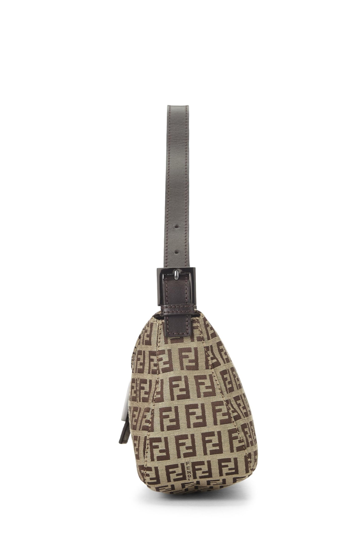 Fendi, Pre-Loved Beige Zucchino Canvas Shoulder Bag, Brown