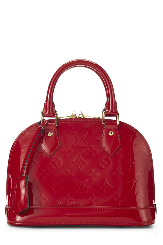 Louis Vuitton, Pre-Loved Cerise Monogram Vernis Alma BB, Rojo