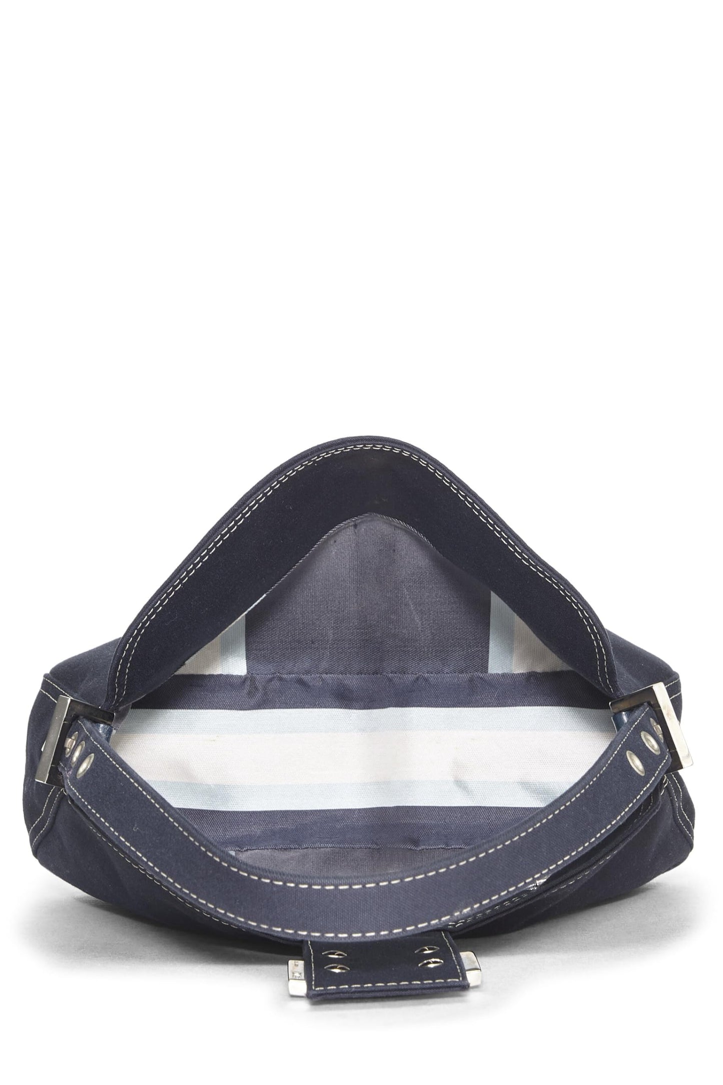 Fendi, Pre-Loved Navy Canvas Shoulder Bag Small, Navy