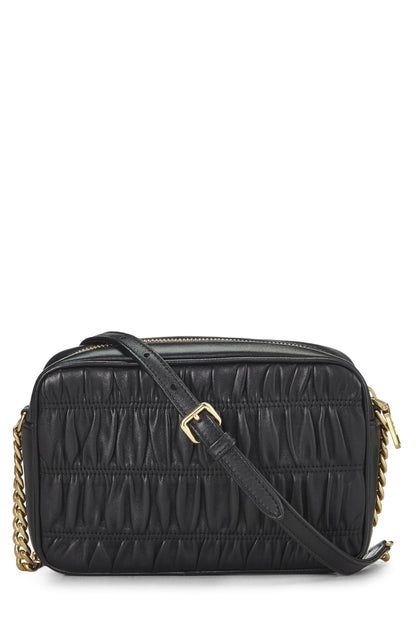 Prada, Pre-Loved Black Nappa Gaufre Camera Bag, Black