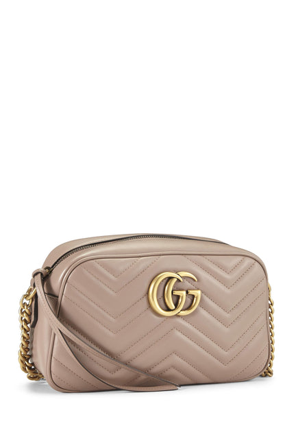 Gucci, Pre-Loved Pink Leather GG Marmont Crossbody, Pink