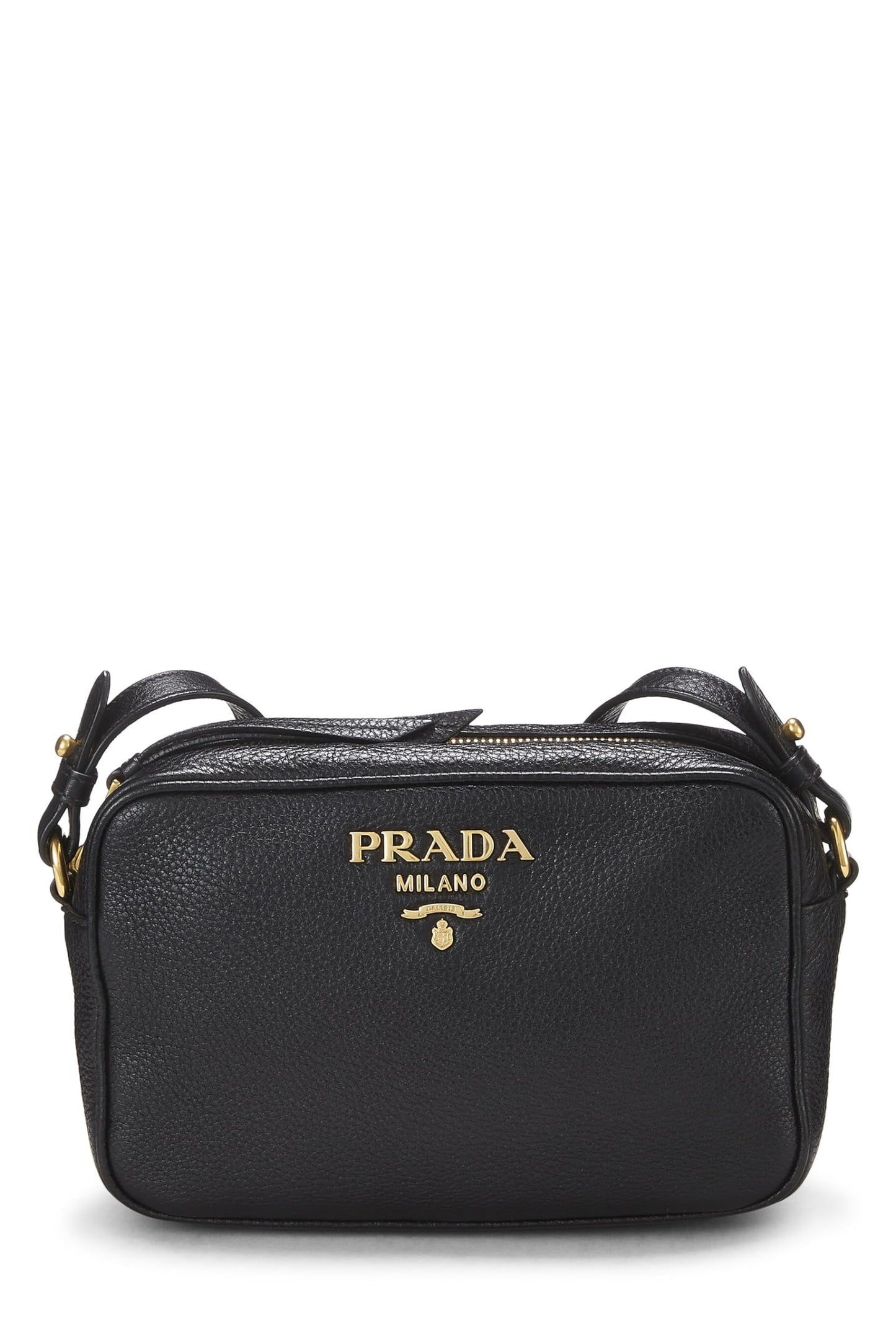 Prada, Sac pour appareil photo Vitello Daino noir pré-aimé, Noir