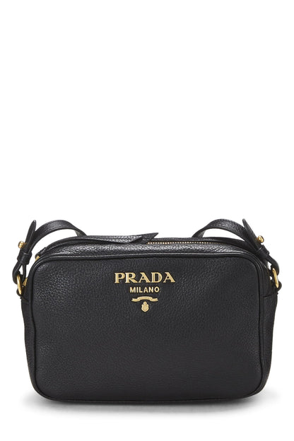 Prada, Bolso para cámara Vitello Daino negro Pre-Loved, Negro