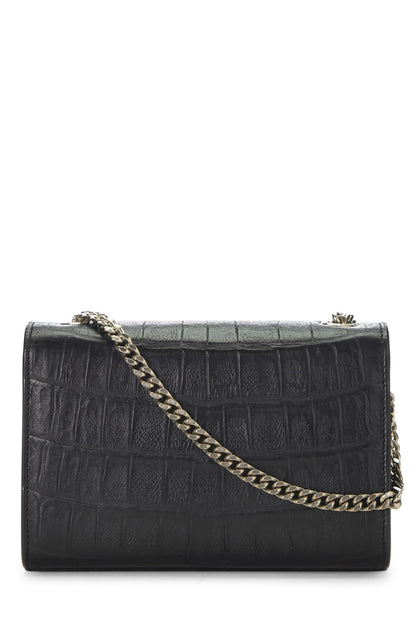 Saint Laurent, Pre-Loved Black Embossed Kate Tassel Mini, Black