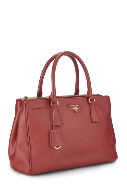 Prada, sac fourre-tout Executive moyen en saffiano rouge d'occasion, rouge