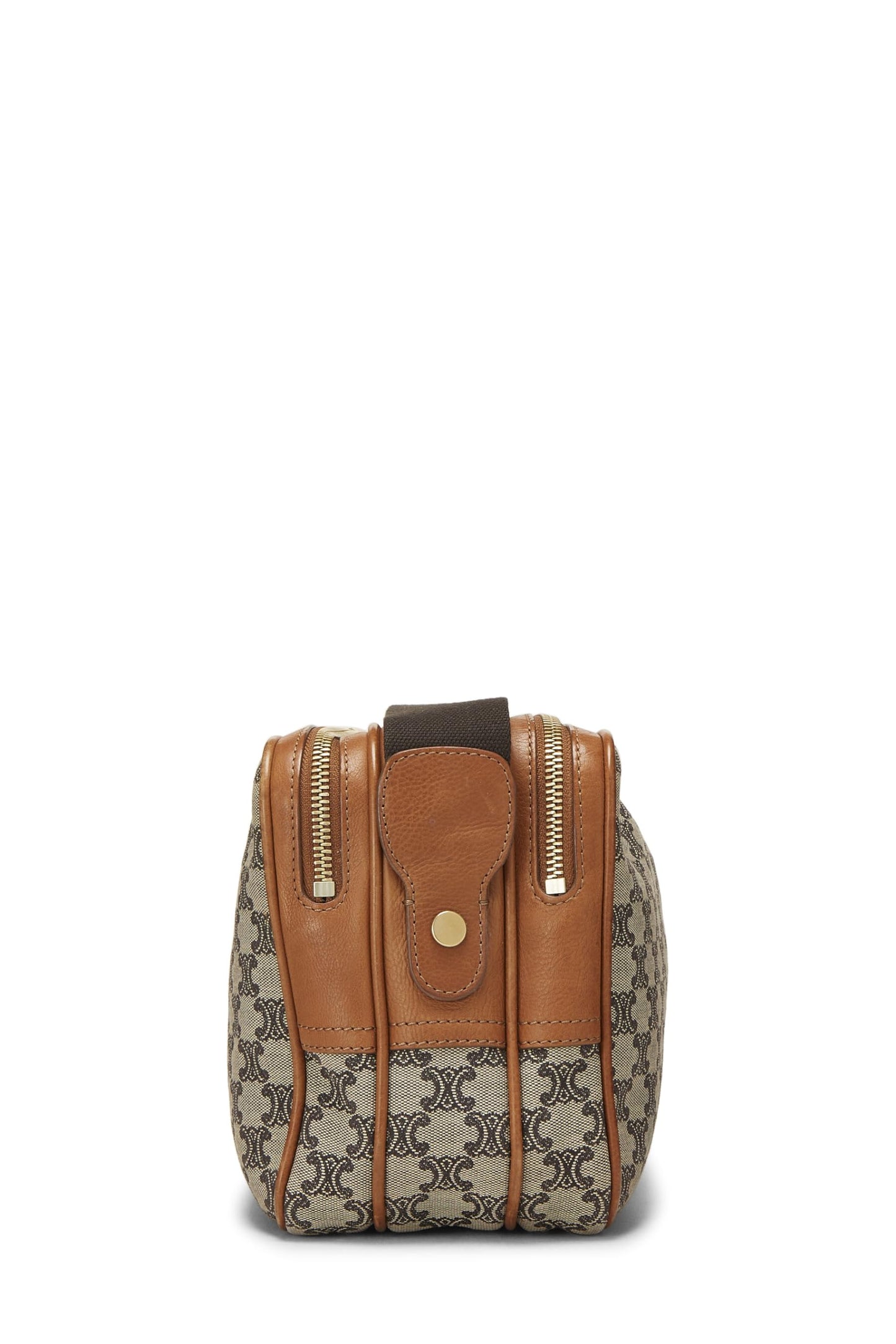 Céline, Pre-Loved Brown Canvas Macadam Shoulder Bag, Brown