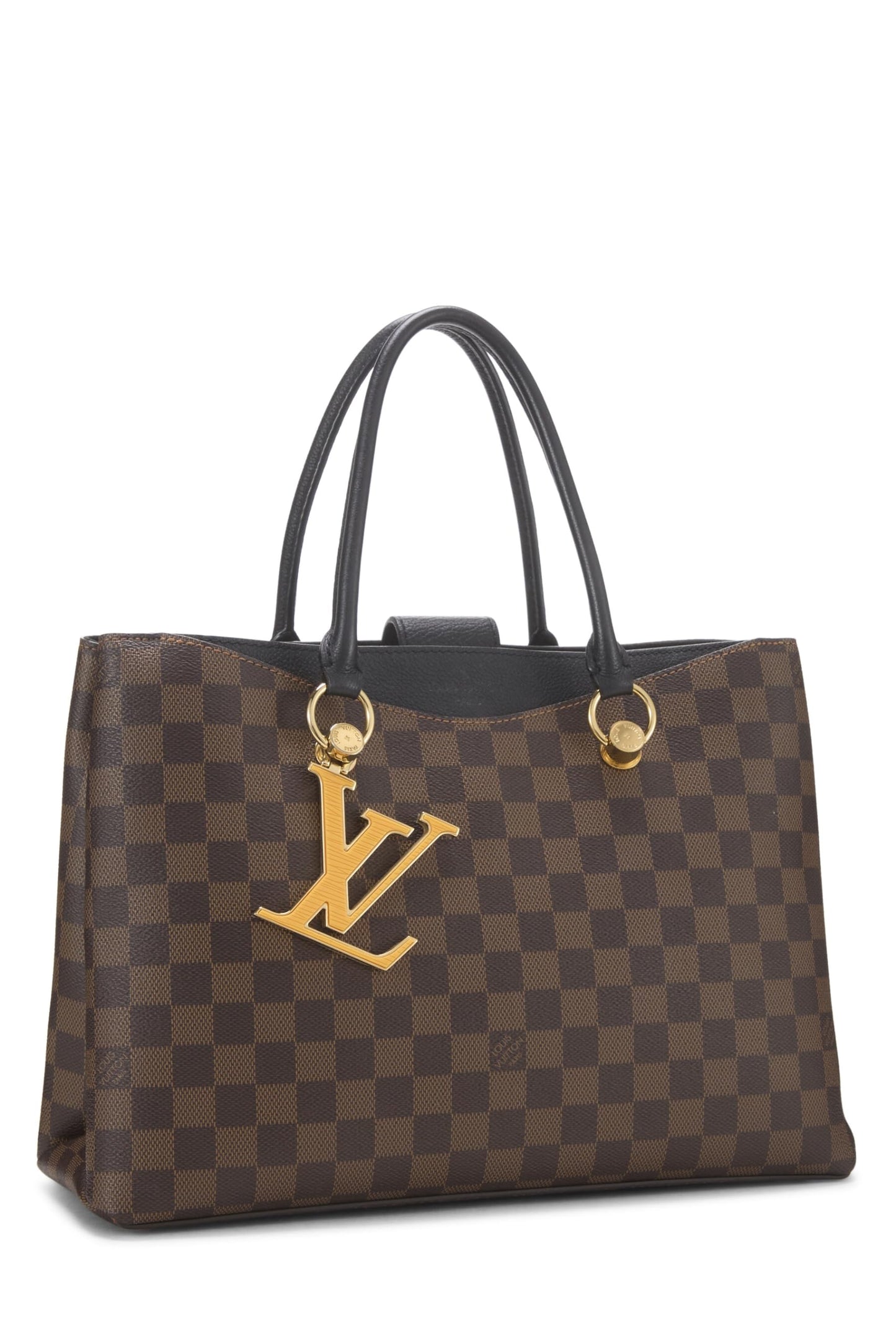 Louis Vuitton, Bolso tote Damier Ebene Riverside negro pre-Loved, Negro