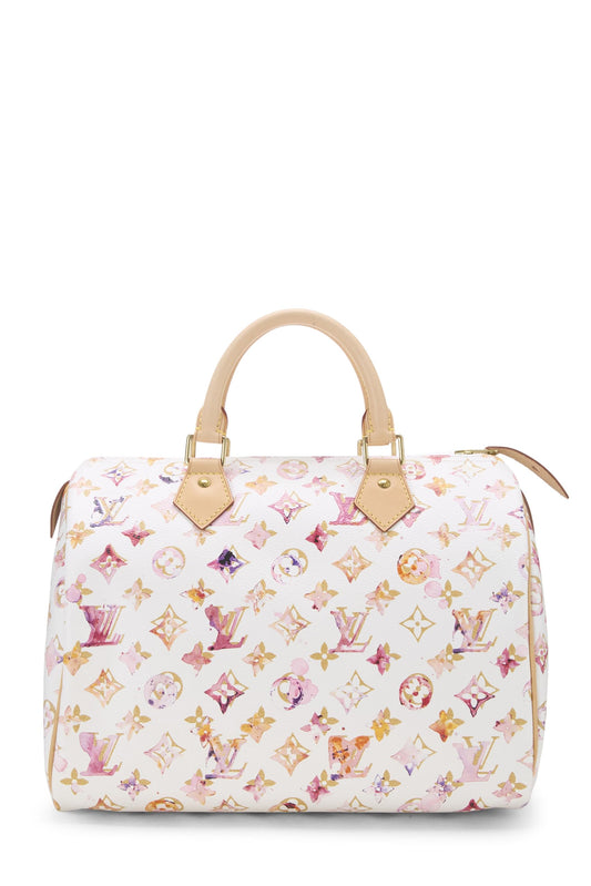 Louis Vuitton, Richard Prince x Louis Vuitton, édition limitée, Monogrammé, aquarelle, Speedy 30, blanc