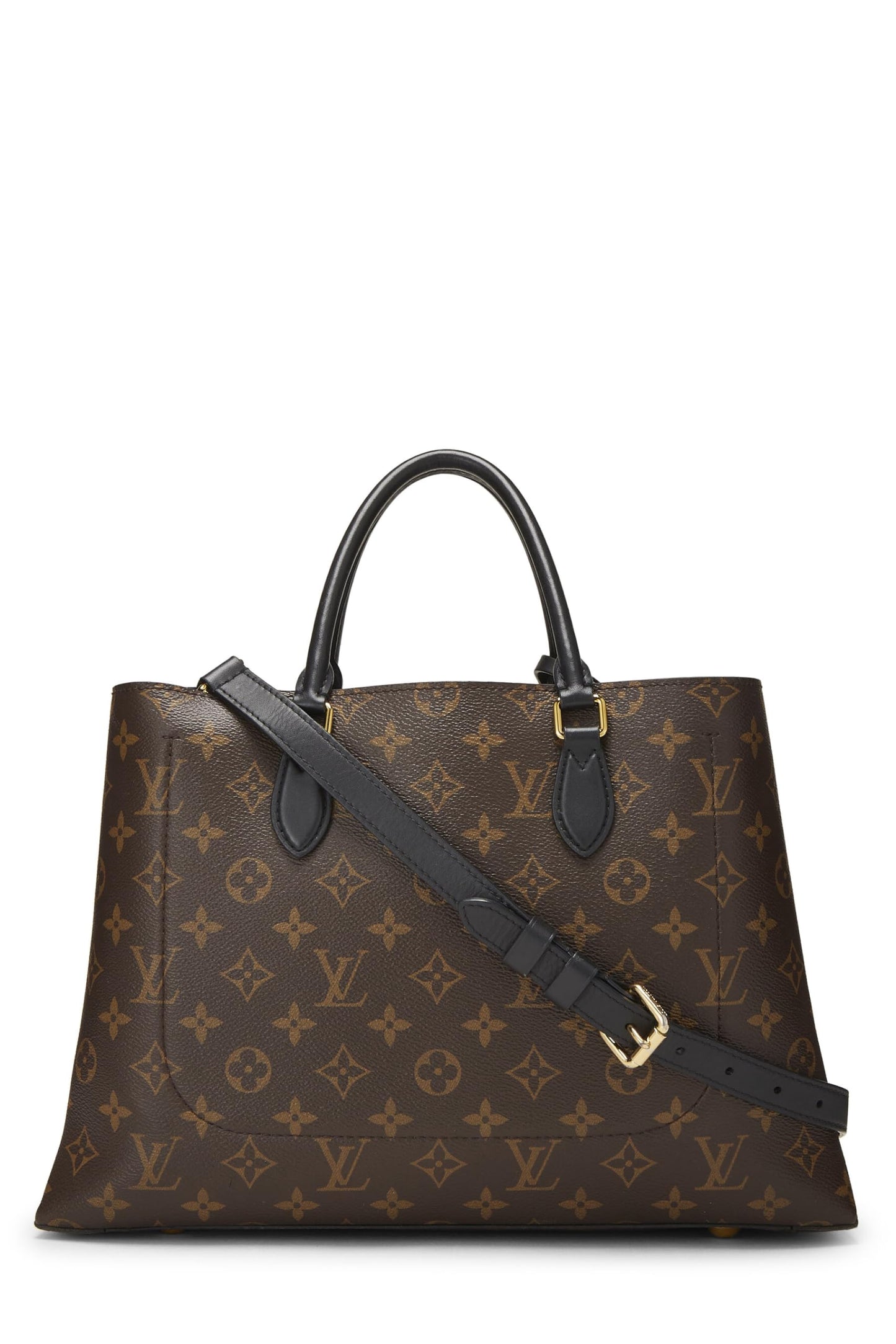 Louis Vuitton, sac fourre-tout zippé à fleurs Monogram noir d'occasion MM, noir