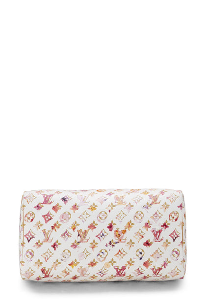 Louis Vuitton, Richard Prince x Louis Vuitton Monogram Watercolor Speedy 35 d'occasion, blanc