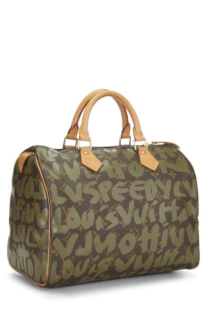 Louis Vuitton, Stephen Sprouse x Louis Vuitton Green Graffiti Speedy 30 d'occasion, vert