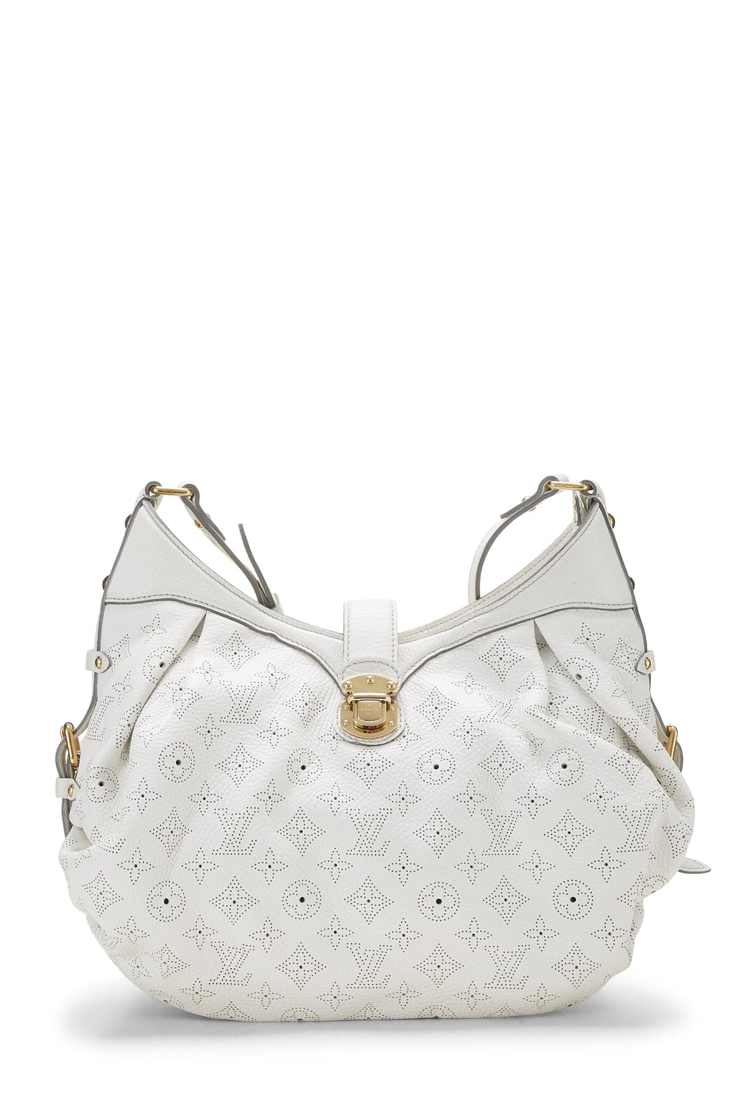 Louis Vuitton, Cuero Mahina con monograma blanco Pre-Loved XS, Blanco