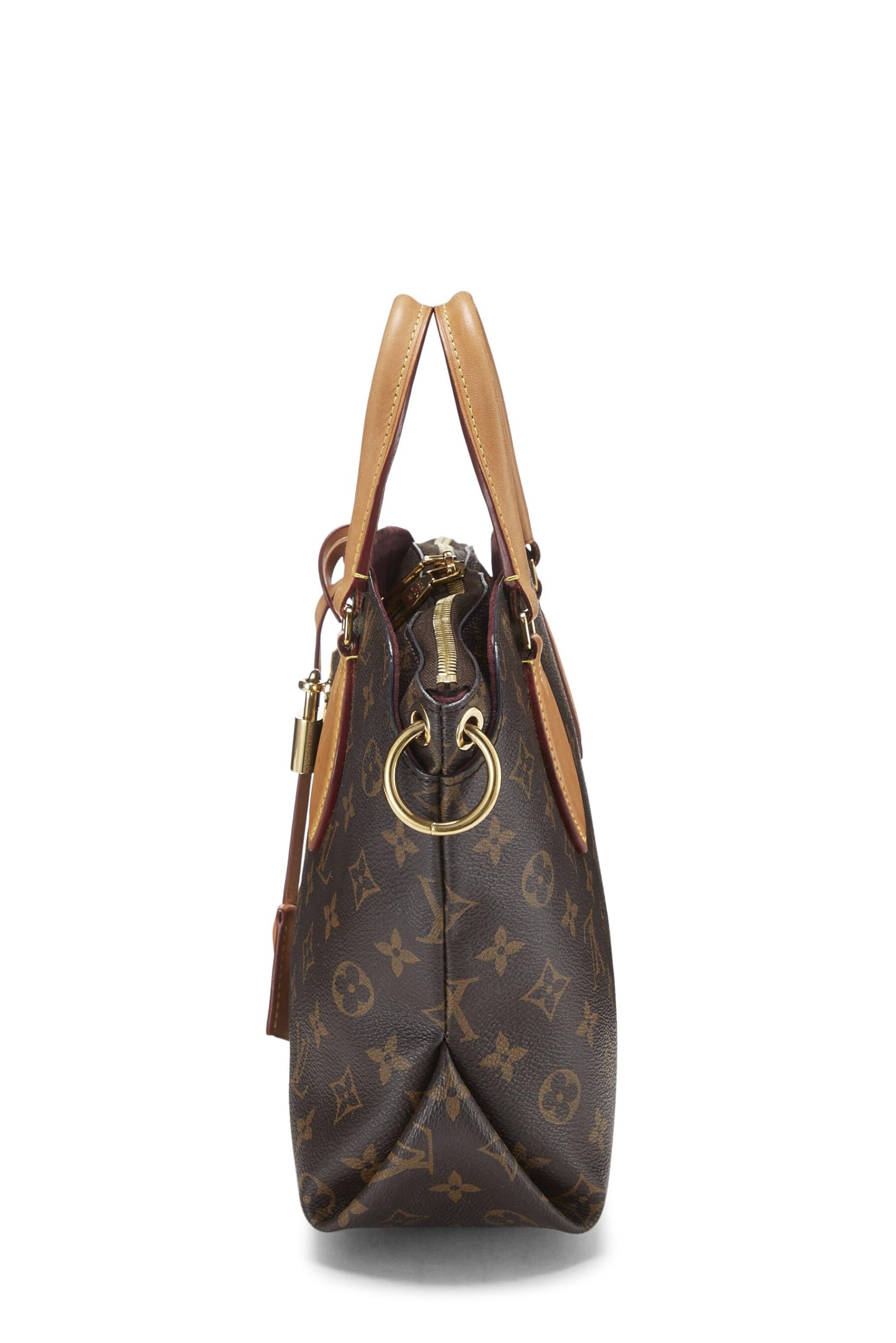 Louis Vuitton, sac fourre-tout zippé à fleurs en toile Monogram d'occasion PM, marron