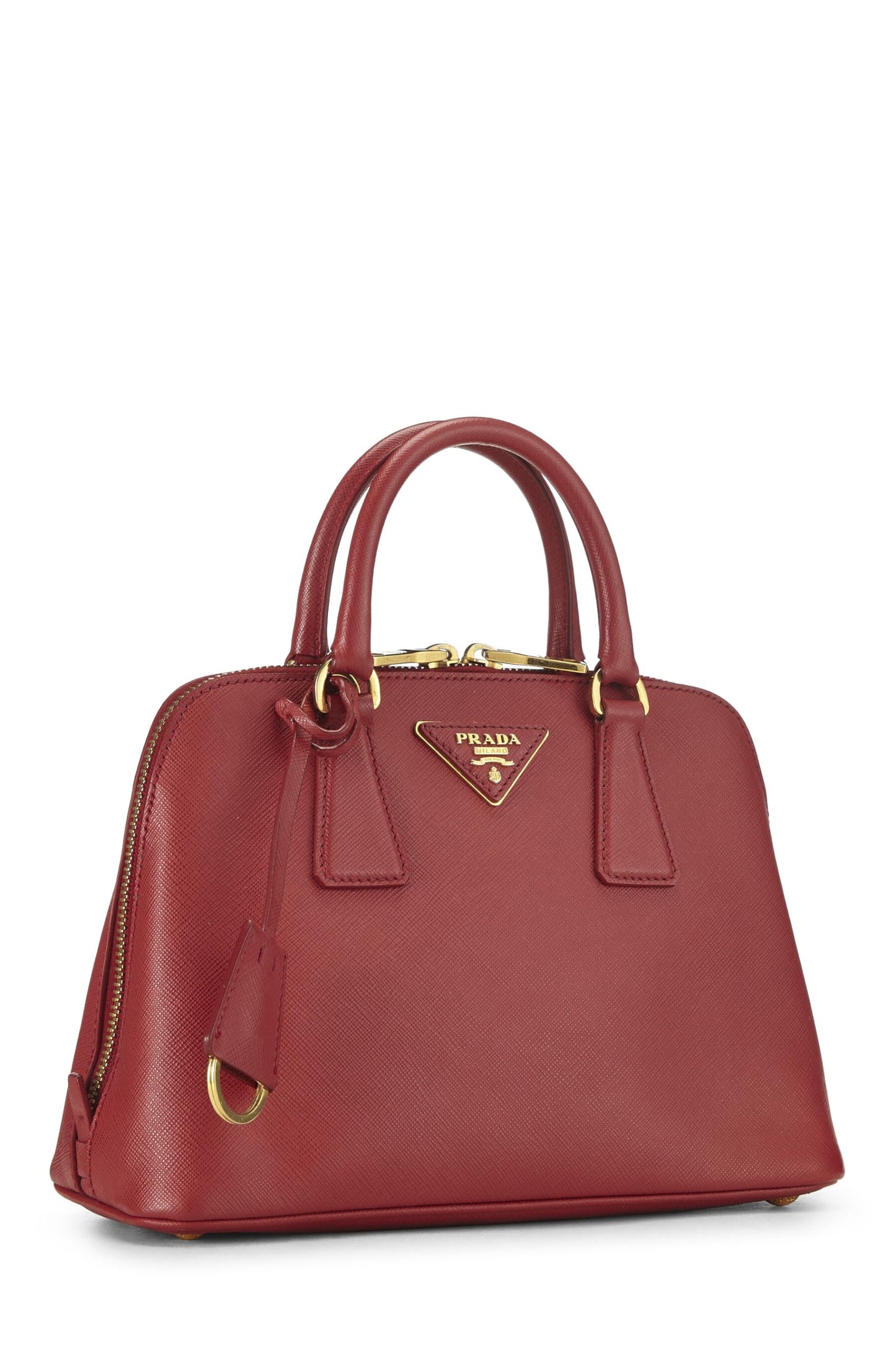 Prada, mini-sac Promenade Saffiano rouge d'occasion, rouge