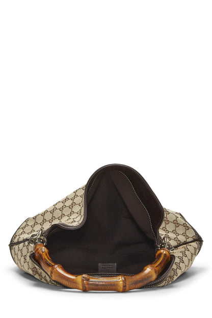 Gucci, sac hobo Peggy en toile GG d'occasion d'origine, marron