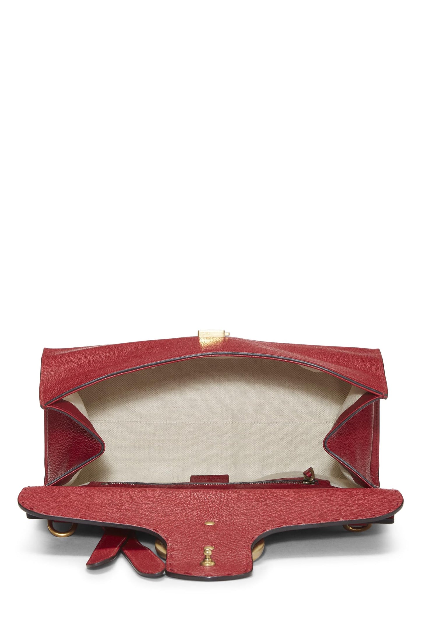 Gucci, sac à main à rabat GG Marmont en cuir rouge d'occasion, petit modèle, rouge