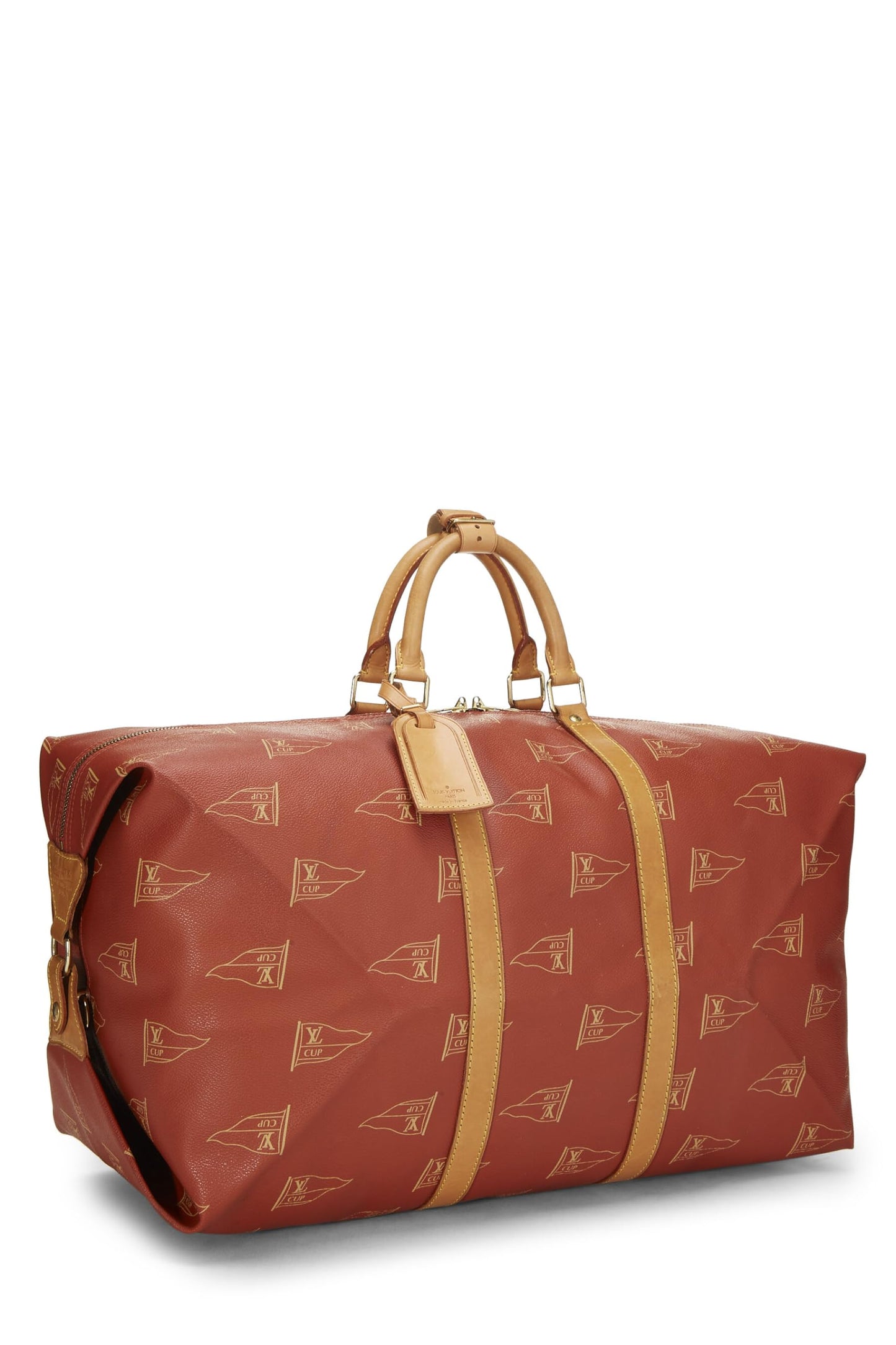 Louis Vuitton, Pre-Loved Red Coated Canvas America's Cup Sac Cabourg, Red