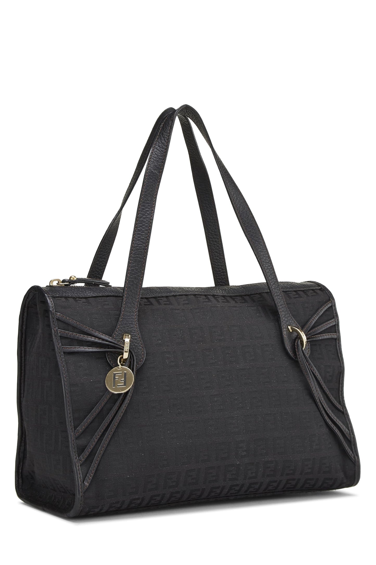 Fendi, Bolso tote pequeño de calabacín negro Pre-Loved, Negro